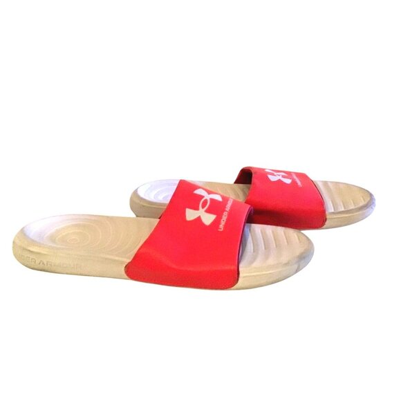 UNDER ARMOUR- SLIP-ON WHITE/RED SIZE 9 - Picture 1 of 7
